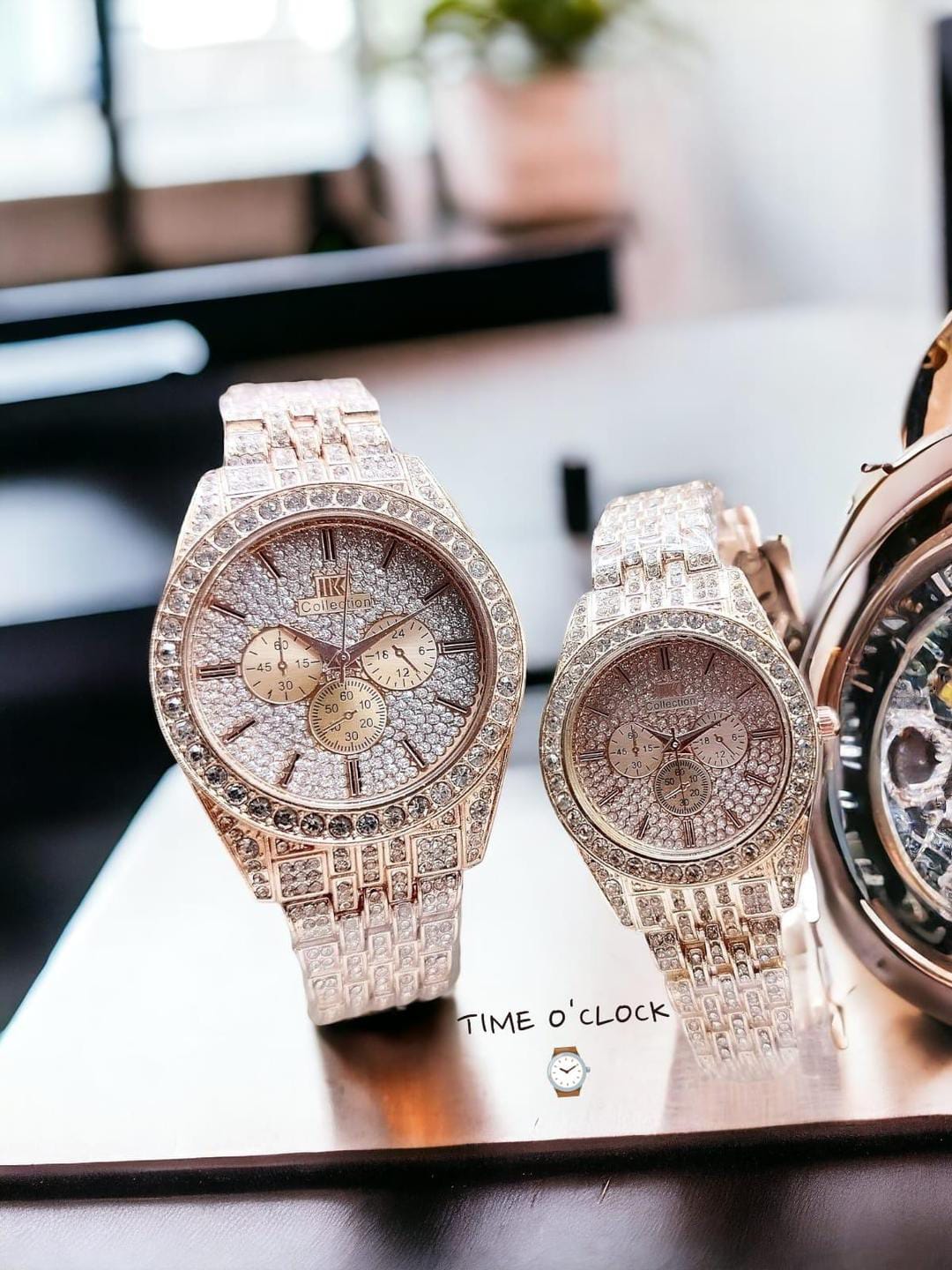 Diamonds Stone Couple Watches