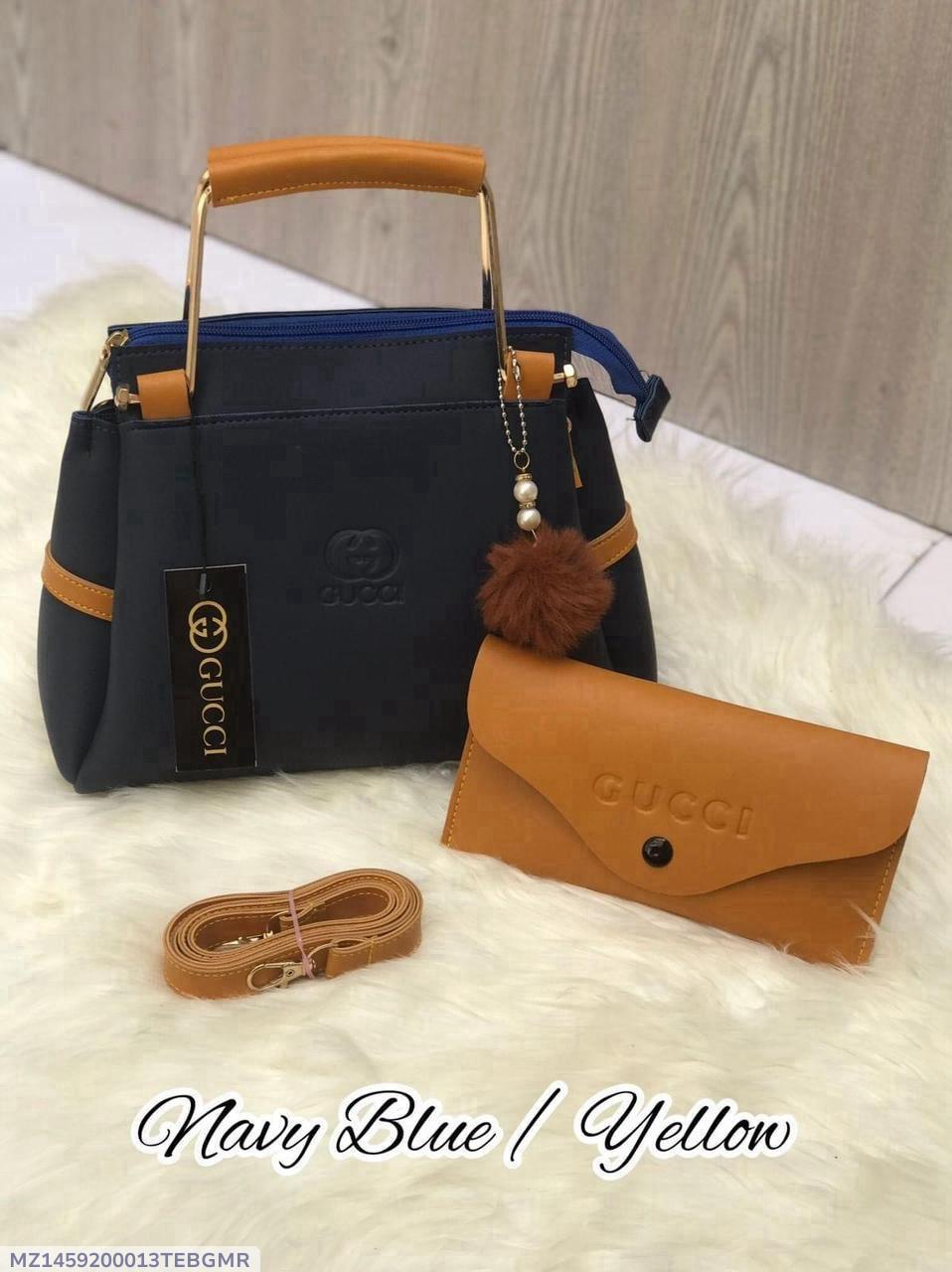 Stylish Gucci Style Rexene Hand Bag - 2 Pcs Vibrant Colour