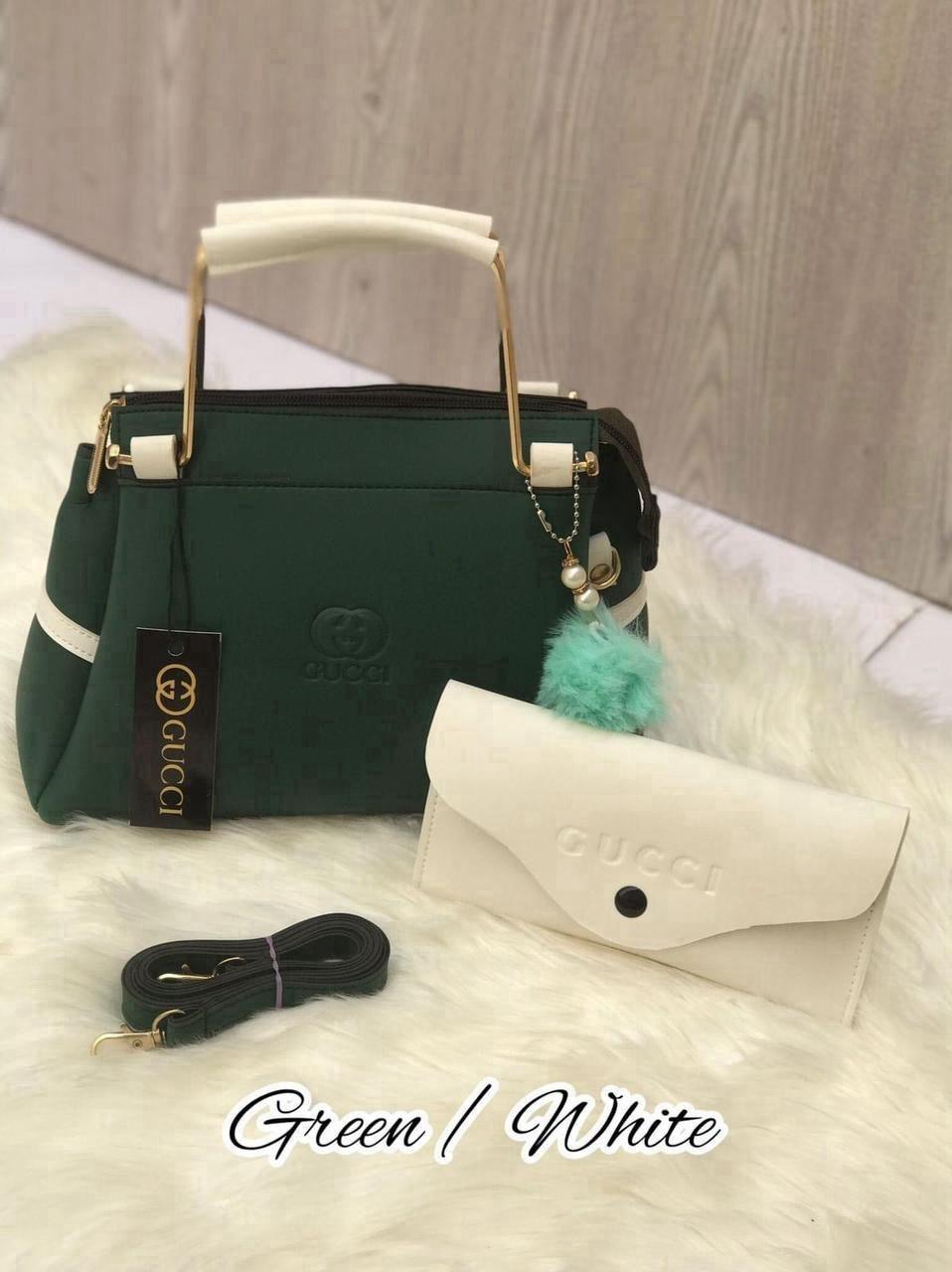 Stylish Gucci Style Rexene Hand Bag - 2 Pcs Vibrant Colour